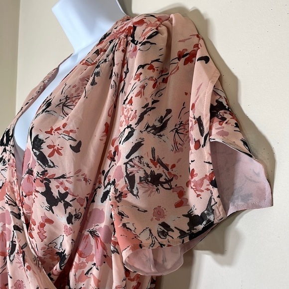 NWT. Standards & Practices 1X Wrap Hi-Low Garden Floral Maxi Chiffon Dress. - Picture 8 of 15